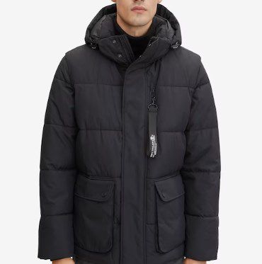 Tom Tailor Steppjacke in Schwarz mit Kapuze für 109€ (statt 152€)