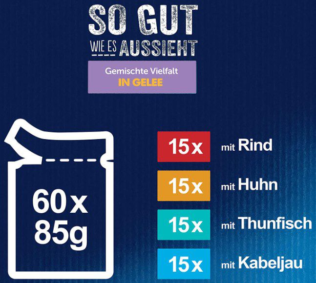 120er Pack Sorten Mix FELIX Katzenfutter nass in Gelee ab 32,67€ (statt 44€)