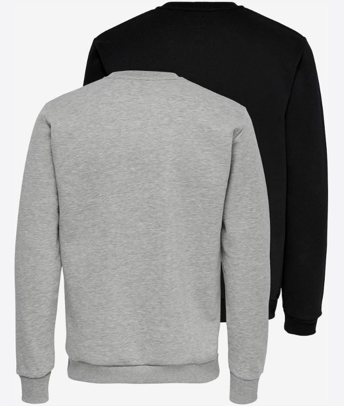 2er Pack ONLY & SONS Sweatshirt Ceres in Grau und Schwarz für 29,94€ (statt 40€)