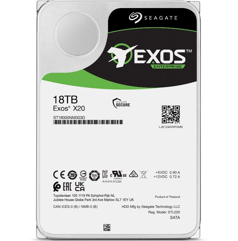 Seagate Exos X20 18 TB HDD für 289,80€ (statt 363€)