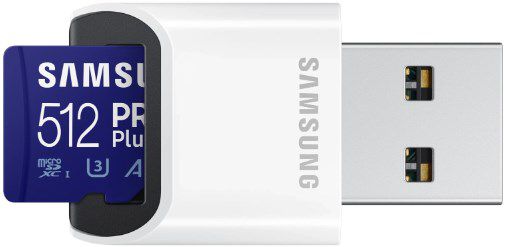 Samsung PRO Plus 512GB microSDXC mit USB Kartenleser für 42,99€ (statt 53€)