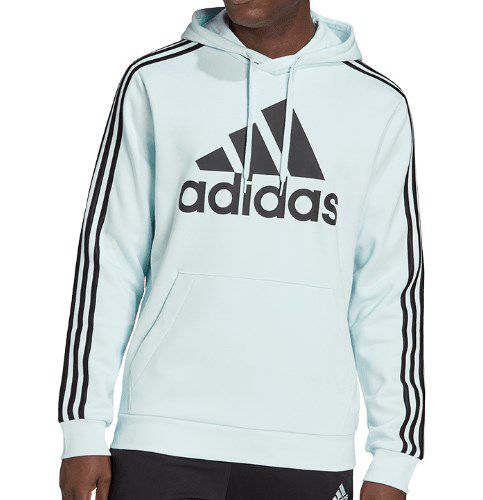 Adidas Essentials Fleece Logo 3S Hoodie in Hellblau für 35,99€ (statt 56€)