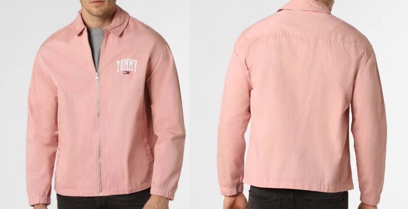 Tommy Jeans Jacke mit Label Stitching in Rosa & Marine für 59,99€ (statt 100€)