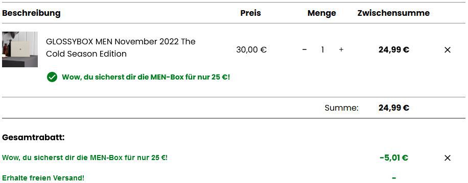Glossybox Men November 2022 The Cold Season Edition für 24,99€ (statt 30€)