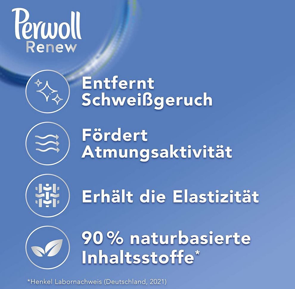 4x Perwoll Renew Sport Flüssigwaschmittel, 24WL ab 11,67€ (statt 16€)   Prime