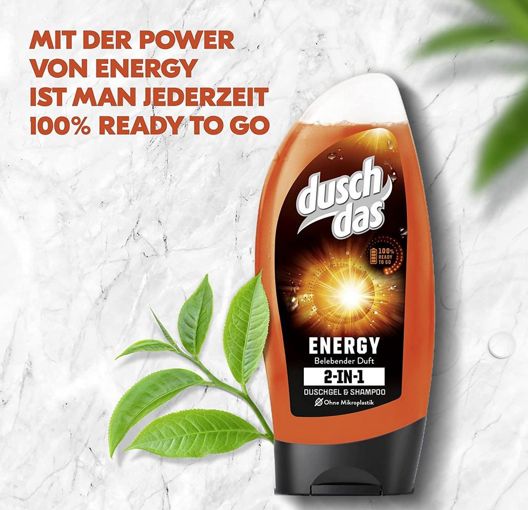 6er Pack Duschdas Energy Duschgel & Shampoo für 5,56€ (statt 8€)   Prime Sparabo