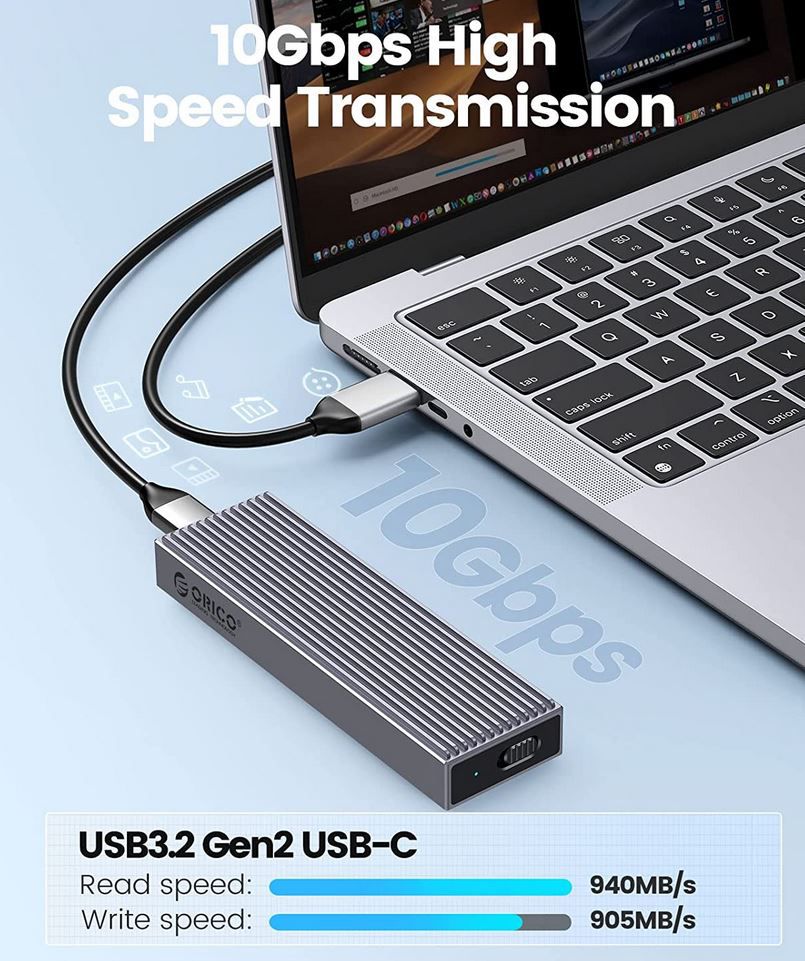 ORICO NVMe M.2 SSD Gehäuse mit USB 3.2 Gen2, 10Gbps für 18,89€ (statt 27€)