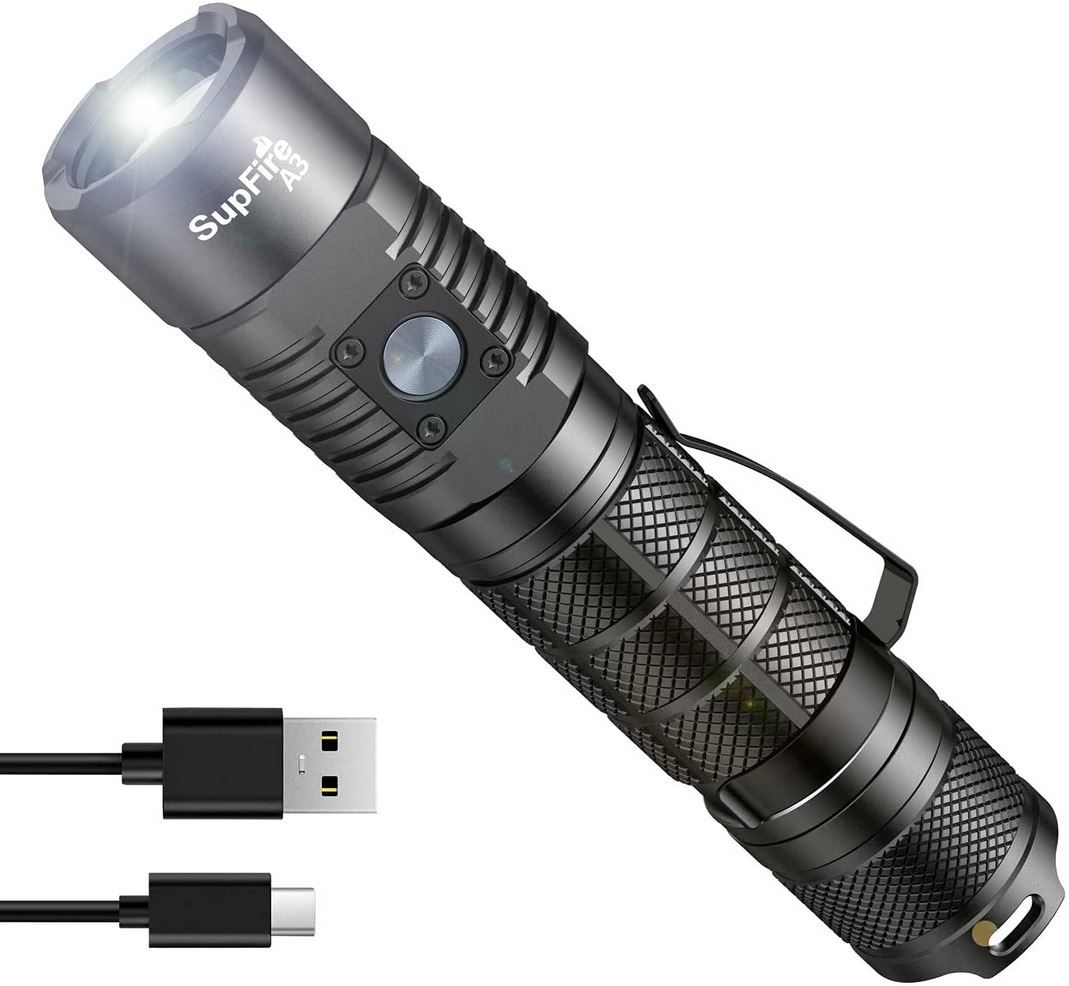 SuperFire A3 LED Taschenlampe mit 1.000 Lumen, 5 Modi für 15,82€ (statt 32€)