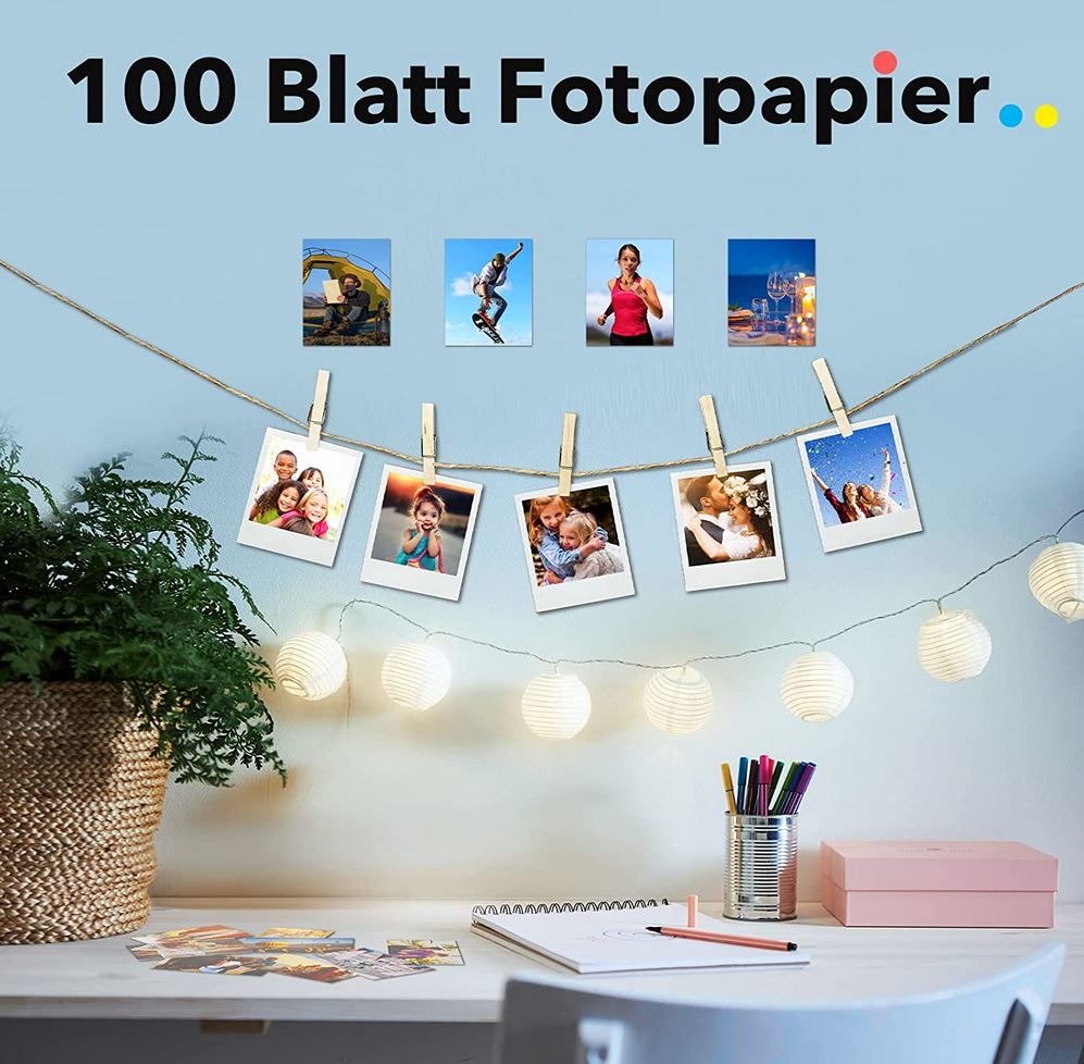 Liene Mini Fotodrucker mit Bluetooth & 100 Blatt Fotopapier für 95,99€ (statt 126€)