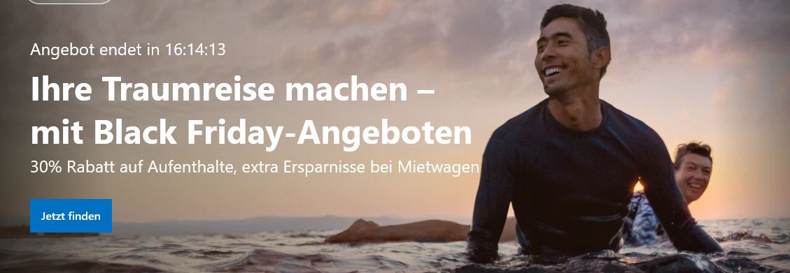 Booking.com: 30% Rabatt auf Aufenthalte + extra Ersparnisse bei Mietwagen