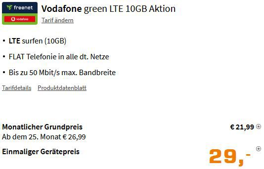 Preisfehler? Google Pixel 7 Pro für 29€ + Vodafone Flat mit 10GB LTE für 21,99€ mtl.
