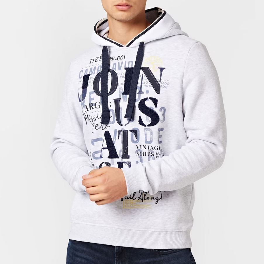 Camp David Sweatshirt in Weißmeliert für 63,92€ (statt 100€)