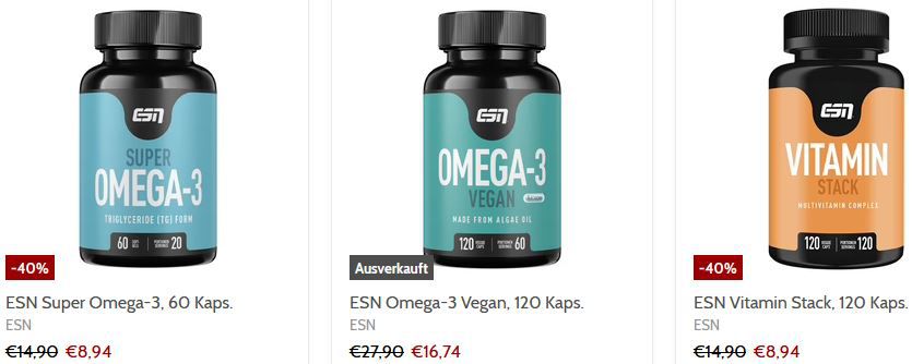 🔥Fitmart ESN Black Week mit Staffelrabatt bis  50% auf ESN Produkte