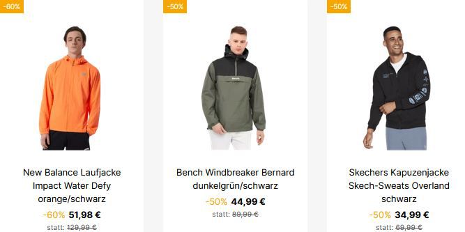 🔥 Geomix Jacken Sale mit mind. 50% Rabatt   z.B New Balance Jacke 23,99€ (statt 53€)