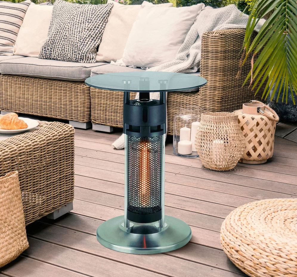 tepro Monterey Stand Heizstrahler mit Glastisch & 1.200W für 89,99€ (statt 159€)