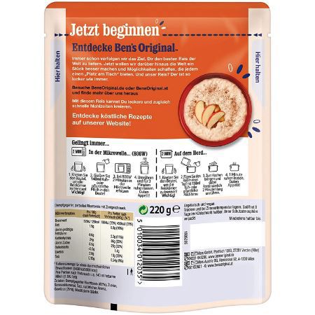 6x Bens Original Express Milchreis Zimt á 220g ab 10,99€ (statt 14€)