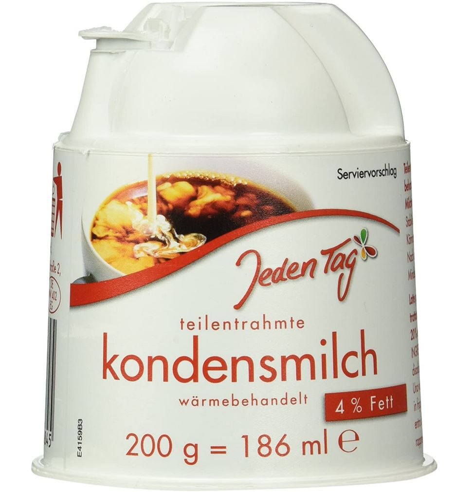 20er Pack Jeden Tag Kondensmilch Kännchen mit 4%, 200g für 10€ (statt 15€)   Prime