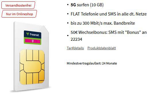 Telekom Allnet Flat mit 10GB LTE/5G für 29,95€ mtl. + 400€ MediaMarkt Gutschein