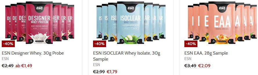 🔥Fitmart ESN Black Week mit Staffelrabatt bis  50% auf ESN Produkte