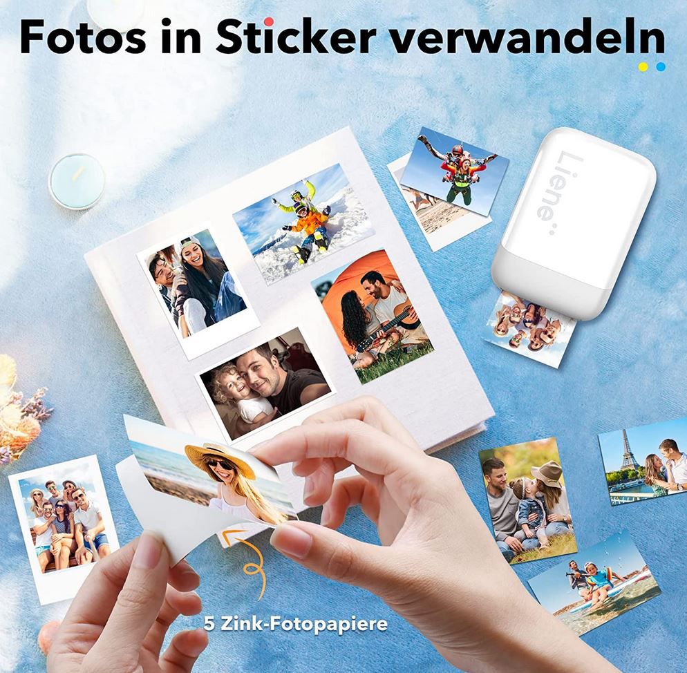 Liene K100 2x3 Mini Bluetooth Fotodrucker inkl. 5x Zink Klebepapier für 80€ (statt 93€)