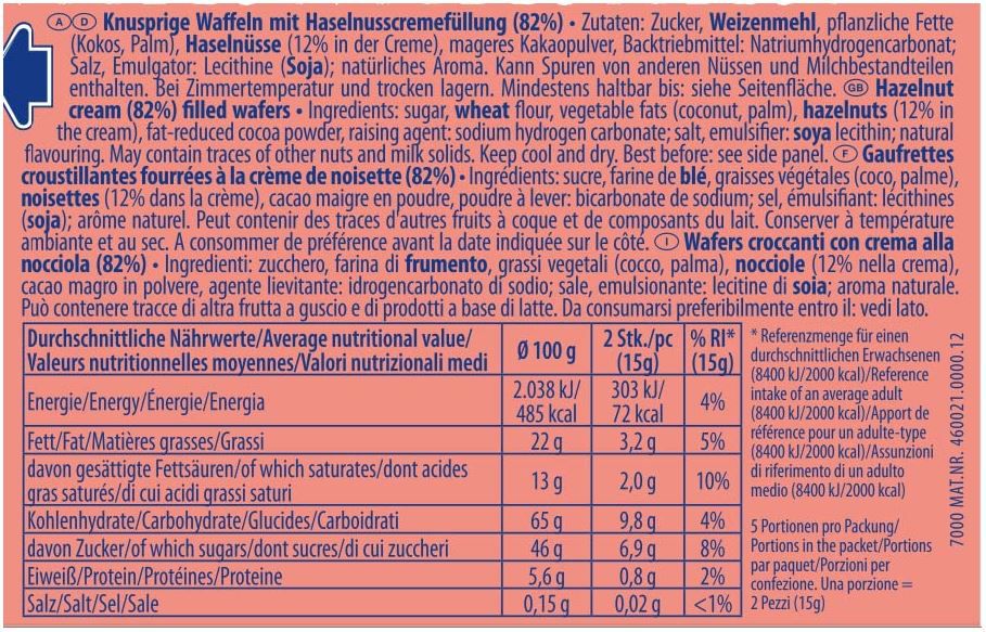 12x Manner Neapolitaner Waffeln mit Haselnusscreme á 75g ab 9€ (statt 12€)