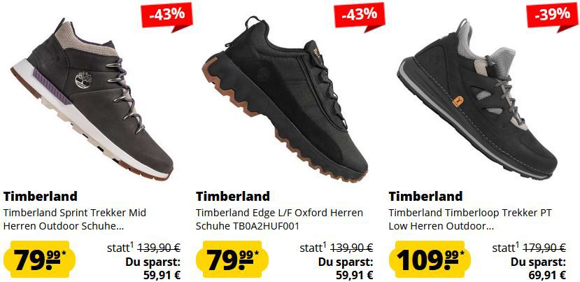 Timberland Sale bei SportSpar + 5€ Extra Rabatt   z.B. Timberland Field Trekker MID für 73€ (statt 85€)