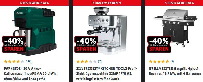 Black Rabatt für LIDL - 100€) mit Week BOSCH 66€ z.B. 40% (statt Küchenmaschine