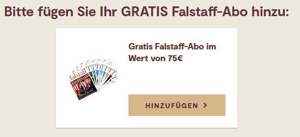 12 Flaschen Cepunto Oro Rotwein + Gratis Flasche + Gratis Fallstaff Abo für 42,89€ (statt 71€)