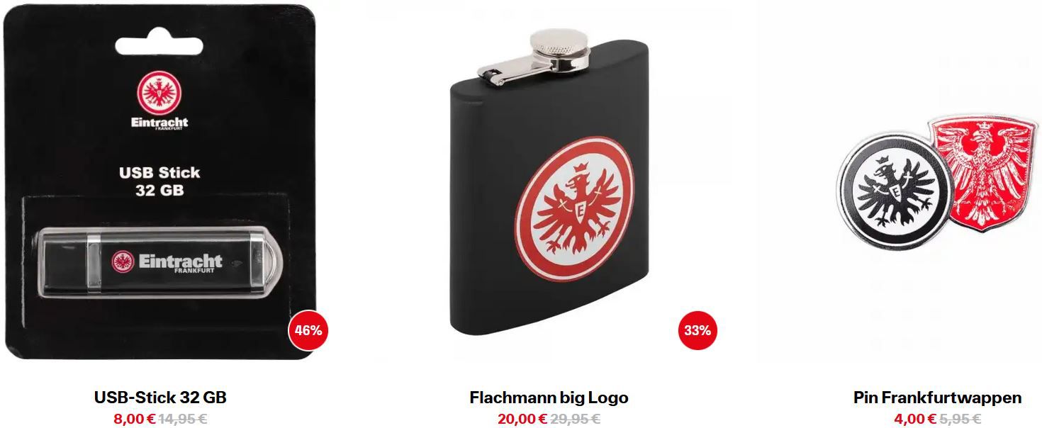Eintracht Frankfurt Fanshop Sale mit bis zu 80% Rabatt - z.B.
