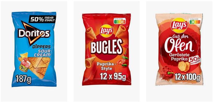 Amazon: Kaltgetränke und Snacks von Pepsi, Rockstar, Lays und Bugels im Angebot