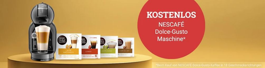 Kaffevorteil: Nescafe Dolce Gusto Mini Me GRATIS ab 18 Packungen Kapseln