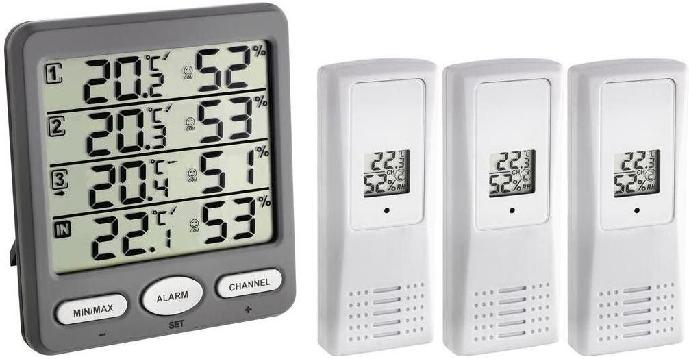 TFA Dostmann Funk Thermo Hygrometer mit 3 Sendern für 33€ (statt 47€)