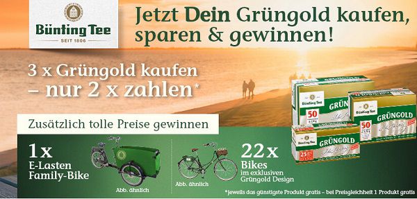 3 x Grüngold Tee kaufen – nur 2 x zahlen