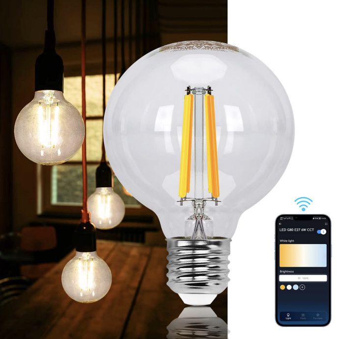 Aigostar Smart LED Retro Glühbirne (E27) mit 6W, warmweiß &#038; App-Steuerung für 7,45€ &#8211; Prime
