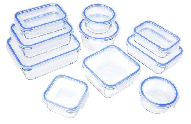 10x Amazon Basics BPA Freie Glasbehälter mit Deckel für 31,81€