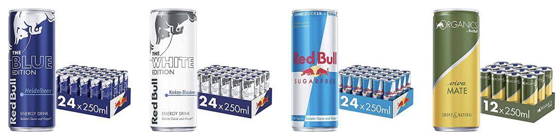 Versch. Sorten & Editionen von Red Bull z.B. 24x Red Bull White ab 20,43€ zzgl. 6€ Pfand