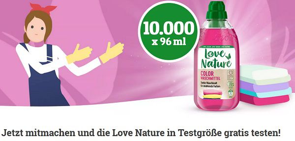 Gratis Test: Love Nature Color Waschmittels Cherry Blossom