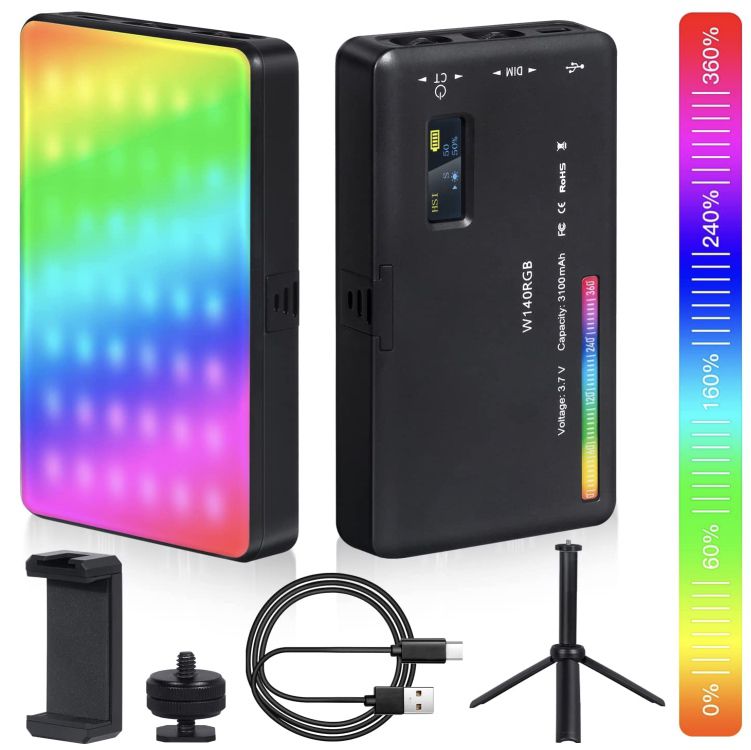 GIANTARM LED RGB Videoleuchte mit 3.100 mAh Akku für 29,99€ (statt 43€)