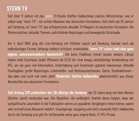 Freikarten für SternTV in Hürth für September