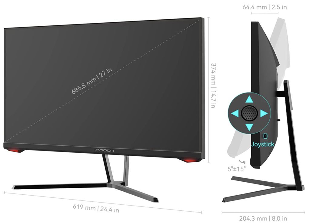 INNOCN 27G1G   27 Zoll Gaming Monitor mit 165Hz & 1ms für 169€ (statt 199€)