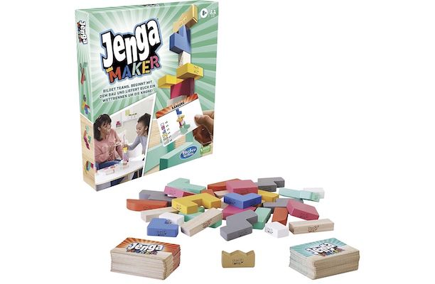 Hasbro Jenga Maker Stapelspiel mit Hartholz Klötzen für 13,39€ (statt 21€)   Prime