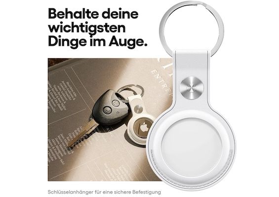KeyBudz AirTag Schlüsselanhänger aus Leder in Weiß für 7,50€ (statt 12€)   Prime