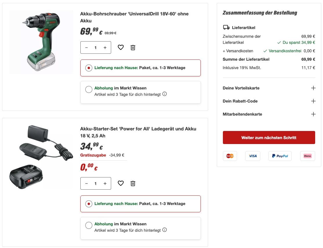 🏠 Bosch UniversalImpact 18V-60 Akku Schlagbohrschrauber ➕ Akku gratis 🧨 für 70€ (statt 89€) 🏠 Bosch UniversalImpact 18V 60 Akku Schlagbohrschrauber ➕ Akku gratis 🧨 für 70€ (statt 89€)