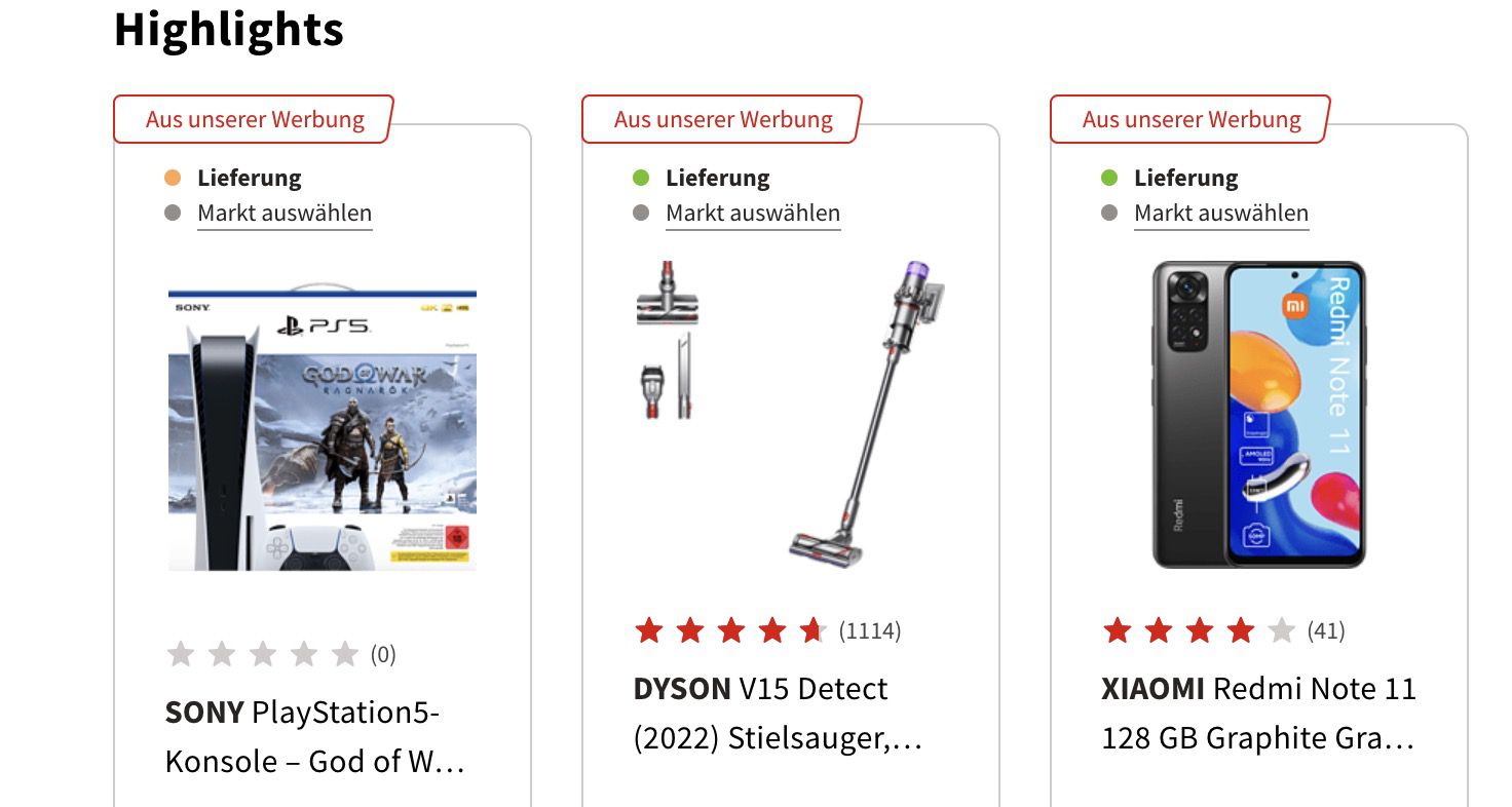 Media Markt unterm Baum Aktion: z.B.  PS5 + God of War Ragnarök Bundle  619€