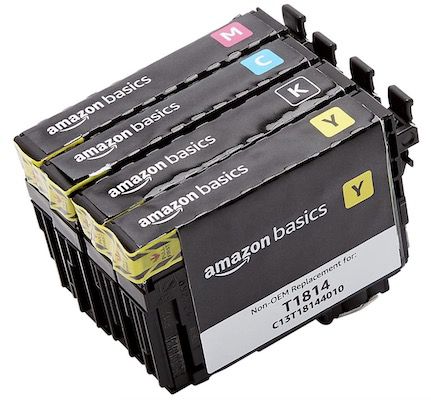 4x Amazon Basics wiederaufbereitete Druckerpatrone (für Epson 18XL) für 2,58€ (statt 7€)