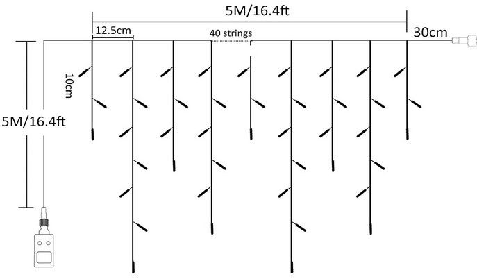 Sundom 200 LED Eiszapfen Vorhang 5m für 9,99€ (statt 20€)   Prime