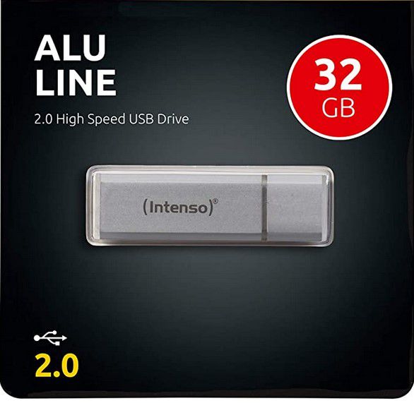 Intenso Alu USB 2.0 mit 32GB in Silber für 3,79€ (statt 9€)