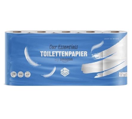 🏠 4x 10er Pack Our Essentials by Amazon Toilettenpapier 3-lagig je 200 Blatt ab 13,37€ (statt 15€)
