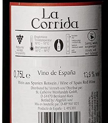 La Corrida Tempranillo Rotwein für 1,70€ (statt 3€)   Prime Sparabo