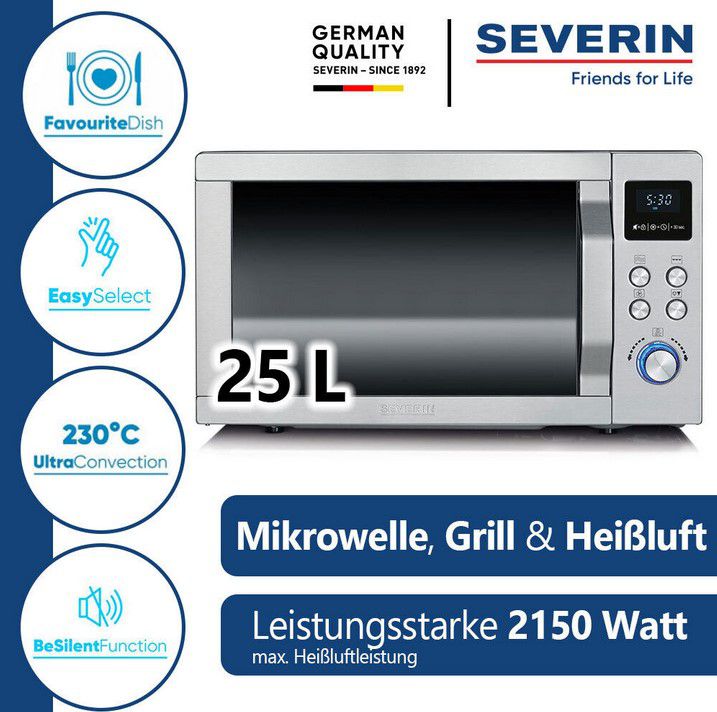 Severin MW 7754 Microwelle mit Heißluft u. Grill für 119,99€ (statt 150€)